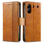 For ZTE Blade A54 CaseNeo Splicing Dual Magnetic Buckle Leather Phone Case(Khaki) - 2