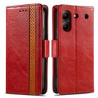 For ZTE Blade A54 CaseNeo Splicing Dual Magnetic Buckle Leather Phone Case(Red) - 2