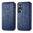 For Realme C65 Cubic Grid Pressed Magnetic Leather Phone Case(Blue) - 2