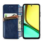 For Realme C65 Cubic Grid Pressed Magnetic Leather Phone Case(Blue) - 3