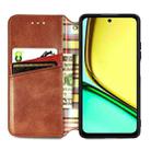 For Realme C65 Cubic Grid Pressed Magnetic Leather Phone Case(Brown) - 3