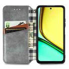 For Realme C65 Cubic Grid Pressed Magnetic Leather Phone Case(Gray) - 3