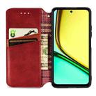 For Realme C65 Cubic Grid Pressed Magnetic Leather Phone Case(Red) - 3