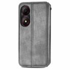 For ZTE Blade A34  Cubic Grid Pressed Magnetic Leather Phone Case(Gray) - 3