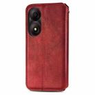 For ZTE Blade A34  Cubic Grid Pressed Magnetic Leather Phone Case(Red) - 2