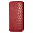 For ZTE Blade A34  Cubic Grid Pressed Magnetic Leather Phone Case(Red) - 3