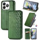 For ZTE Blade A75 4G Cubic Grid Pressed Magnetic Leather Phone Case(Green) - 1