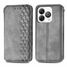 For ZTE Blade A75 4G Cubic Grid Pressed Magnetic Leather Phone Case(Gray) - 2