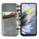 For ZTE Blade A75 4G Cubic Grid Pressed Magnetic Leather Phone Case(Gray) - 3