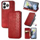 For ZTE Blade A75 4G Cubic Grid Pressed Magnetic Leather Phone Case(Red) - 1