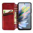 For ZTE Blade A75 4G Cubic Grid Pressed Magnetic Leather Phone Case(Red) - 3