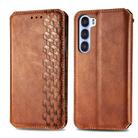For ZTE Nubia S 5G Cubic Grid Pressed Magnetic Leather Phone Case(Brown) - 2