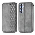 For ZTE Nubia S 5G Cubic Grid Pressed Magnetic Leather Phone Case(Gray) - 2