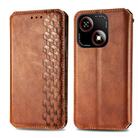 For ZTE Blade A35e 4G Cubic Grid Pressed Magnetic Leather Phone Case(Brown) - 2