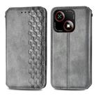 For ZTE Blade A35e 4G Cubic Grid Pressed Magnetic Leather Phone Case(Gray) - 2