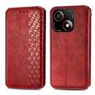 For ZTE Blade A35e 4G Cubic Grid Pressed Magnetic Leather Phone Case(Red) - 2