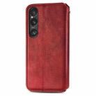 For Sony Xperia 1 VI Cubic Grid Pressed Magnetic Leather Phone Case(Red) - 3