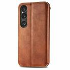 For Sony Xperia 1 VI Cubic Grid Pressed Magnetic Leather Phone Case(Brown) - 3