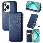 For Huawei Pura 70 Cubic Grid Pressed Magnetic Leather Phone Case(Blue) - 1