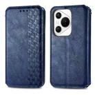 For Huawei Pura 70 Cubic Grid Pressed Magnetic Leather Phone Case(Blue) - 2