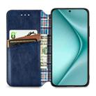 For Huawei Pura 70 Cubic Grid Pressed Magnetic Leather Phone Case(Blue) - 3