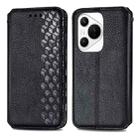 For Huawei Pura 70 Cubic Grid Pressed Magnetic Leather Phone Case(Black) - 2