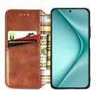 For Huawei Pura 70 Cubic Grid Pressed Magnetic Leather Phone Case(Brown) - 3