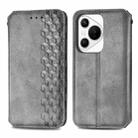 For Huawei Pura 70 Cubic Grid Pressed Magnetic Leather Phone Case(Gray) - 2