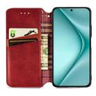 For Huawei Pura 70 Cubic Grid Pressed Magnetic Leather Phone Case(Red) - 3