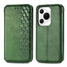 For Huawei Pura 70 Pro Cubic Grid Pressed Magnetic Leather Phone Case(Green) - 2