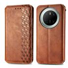 For Huawei Mate 70 Cubic Grid Pressed Magnetic Leather Phone Case(Brown) - 2
