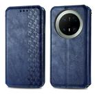 For Huawei Mate 70 Pro Cubic Grid Pressed Magnetic Leather Phone Case(Blue) - 2