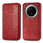 For Huawei Mate 70 Pro Cubic Grid Pressed Magnetic Leather Phone Case(Red) - 2