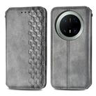 For Huawei Mate 70 Pro+ Cubic Grid Pressed Magnetic Leather Phone Case(Gray) - 2