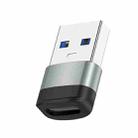 USB3.0 Male to USB-C / Type-C Female OTG Adapter 5Gbps Transmission(Gray) - 1