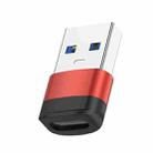 USB3.0 Male to USB-C / Type-C Female OTG Adapter 5Gbps Transmission(Red) - 1