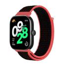 For Rendmi Watch 4 Nylon Loop Hook And Loop Fastener Watch Band(Red Black) - 1