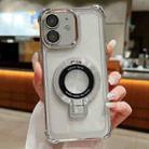 For iPhone  11 Ultra-thin Electroplated Holder Magsafe Phone Case(Silver) - 1