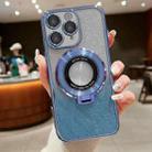 For iPhone 11 Pro Max Electroplated Holder Gradient Glitter Magsafe Phone Case(Blue) - 1