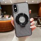 For iPhone XS Max Electroplated Holder Gradient Glitter Magsafe Phone Case(Black) - 1