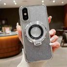 For iPhone X / XS Electroplated Holder Gradient Glitter Magsafe Phone Case(Silver) - 1