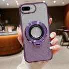 For  iPhone 7 Plus / 8 Plus Electroplated Holder Gradient Glitter MagSafe Phone Case(Purple) - 1