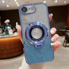 For iPhone 7 / 8 / SE 2022 Electroplated Holder Gradient Glitter MagSafe Phone Case(Blue) - 1