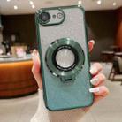 For iPhone 7 / 8 / SE 2022 Electroplated Holder Gradient Glitter Magsafe Phone Case(Green) - 1
