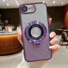 For iPhone 7 / 8 / SE 2022 Electroplated Holder Gradient Glitter Magsafe Phone Case(Purple) - 1