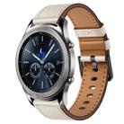 For Samsung Galaxy Gear S3 22mm SX Connector Metal Button Switch Leather Watch Band(Starlight) - 1