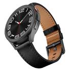 For Samsung Galaxy Watch 46mm 22mm SX Connector Metal Button Switch Leather Watch Band(Black) - 3