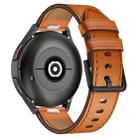 For Samsung Galaxy Watch 46mm 22mm SX Connector Metal Button Switch Leather Watch Band(Brown) - 2