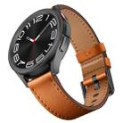 For Samsung Galaxy Watch 46mm 22mm SX Connector Metal Button Switch Leather Watch Band(Brown) - 3