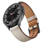 For Samsung Galaxy Watch 46mm 22mm SX Connector Metal Button Switch Leather Watch Band(Starlight) - 3